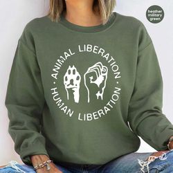 animal rescue sweatshirt, animal rights long sleeve t-shirt, vegan gifts, animal liberation hoodies, vegetarians gift,