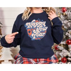 colorful retro  new year's eve shirt,2023 happy new year sweatshirt,happy new year shirt, 2023 christmas, happy new year
