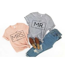 mr and mrs shirt, wedding party t-shirt, honeymoon shirt,wedding shirt,wife and hubs shirts, just married shirts, matchi
