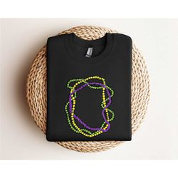 mardi gras beads sweatshirt,mardi gras sweatshirt,louisiana mardi gras hoodie,festival sweatshirt,mardi gras outfit,gift