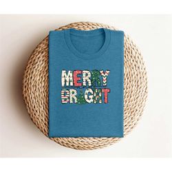 merry bright vibe shirt, jolly holly tshirt, unisex christmas shirt, christmas t-shirt, x-mas shirts, merry bright desig