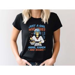 just a girl who loves anime ramen and sketching shirt, anime girl shirt, ramen lover shirt, anime lover shirt, manga shi