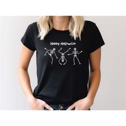 happy halloween party dancing skeleton shirt, dancing skeleton tee, skeleton shirt, spooky season vibes shirt, funny hal