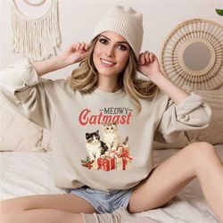 meowy catmast sweatshirt,happy cat year shirt,funny christmas cat shirt,cat christmas sweatshirt,cat lover christmas shi