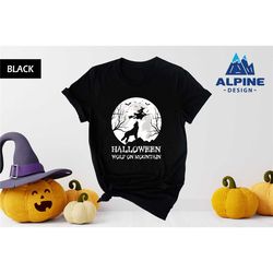 halloween wolf shirt, halloween wolf on mountain, halloween shirt, funny halloween tee, cute halloween tee, halloween st