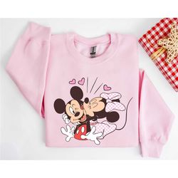 vintage mickey and minnie shirt, disney valentines day sweatshirt, disney valentine's day shirt, mickey minnie valentine