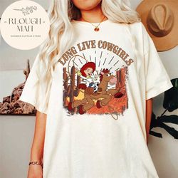 disney toy story jessie and bullseye long live cowgirls shirt, disney pixar toy story shirt, toy story cowboy wild west