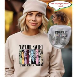 two sided taylor the eras tour sweatshirt, swiftie merch sweatshirt, vintage the eras tour 2023, midnights concert shirt