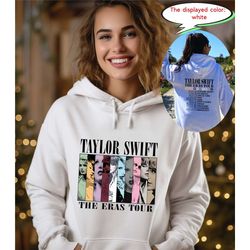 two sided taylor the eras tour sweatshirt, swiftie merch hoodie, vintage the eras tour 2023, midnights concert shirt tou