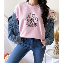 paw love sweatshirt, dog heart sweatshirt, dog lover sweatshirt, pet lovers sweatshirt, animal lovers tee, dog paw sweat