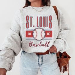 st. louis baseball retro unisex sweatshirt, vintage preppy crewneck, hoodie, aesthetic gift her, cute women crew, throwb