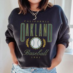 oakland baseball vintage unisex sweatshirt, retro preppy crewneck, hoodie, aesthetic gift her, cute women crew, throwbac