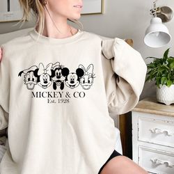 mickey & co sweatshirt, mickey and co. est. 1928 sweatshirt, disney trip sweatshirt, mickey and friends sweatshirt, disn
