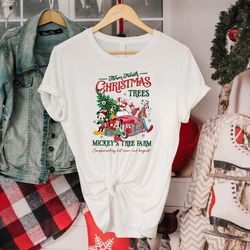 vintage disney farm fresh sweatshirt, mickey's tree farm, mickey and friends christmas shirt, christmas disney family sh