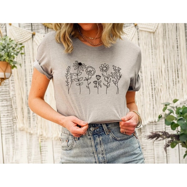 Wild Flowers Shirt, Wildflower Tshirt, Floral Shirt, Botanic | Inspire ...