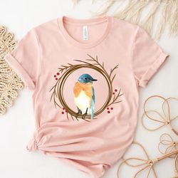 bird shirt, bird nest tee, watercolor bird branches, bird home tshirt, bird cage, bird lover shirt, nature, peace, cute