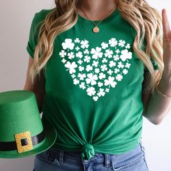Heart Shamrock Shirt, Lucky Shirt, St Patrick's Day Shirt, Heart Shirt, Irish Shirt