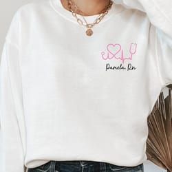 personalized nurse rn lpn stethoscope sweatshirt, nurse gift hoodie and sweatshirt rn lpn, nurse sweater