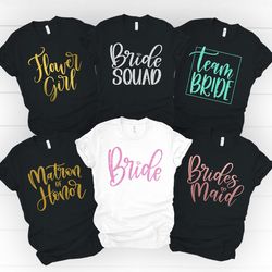 the bride shirt,wedding shirt,maid of honor shirt,just married shirt,bridesmaid shirts