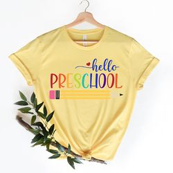 preschool teacher shirt, hello preschool shirt, preschool crew, preschool squad, cute preschool teacher shirt b