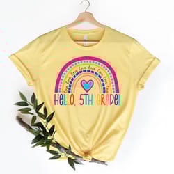 hello 5th grade shirts,teach love inspire shirt,back to school shirt,fifth grade teacher tee,teacher appreciation tee