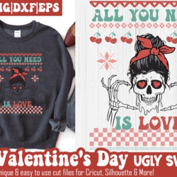 all you need is love svg messy bun