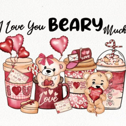 i love you beary much coffee teddy bear