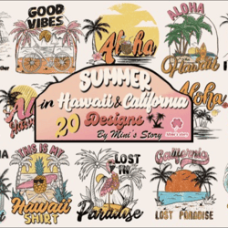 summer in hawaii and california png bundle