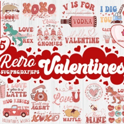 retro valentines svg bundle