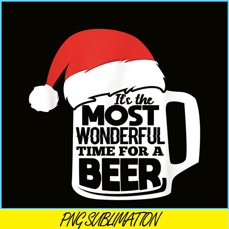 BEER28102349-Wonderful Time For A Beer PNG Christmas Beer PNG Drunk Christmas PNg.png