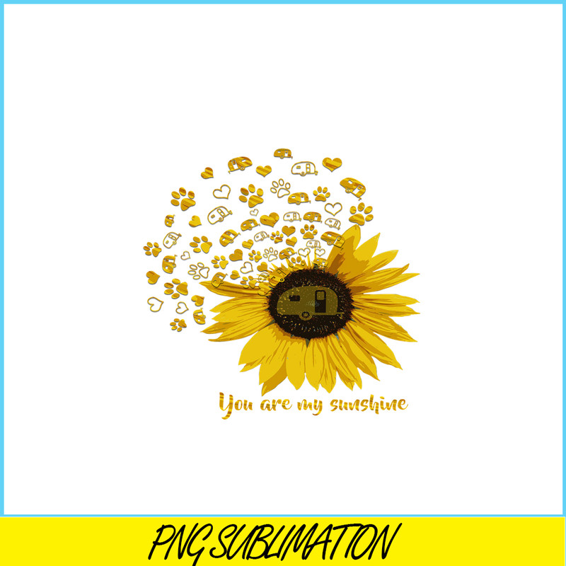 CAMP07112354-Sunflower PNG You Are My Sunshine PNG Camper VaN In Sunflower PNG.png