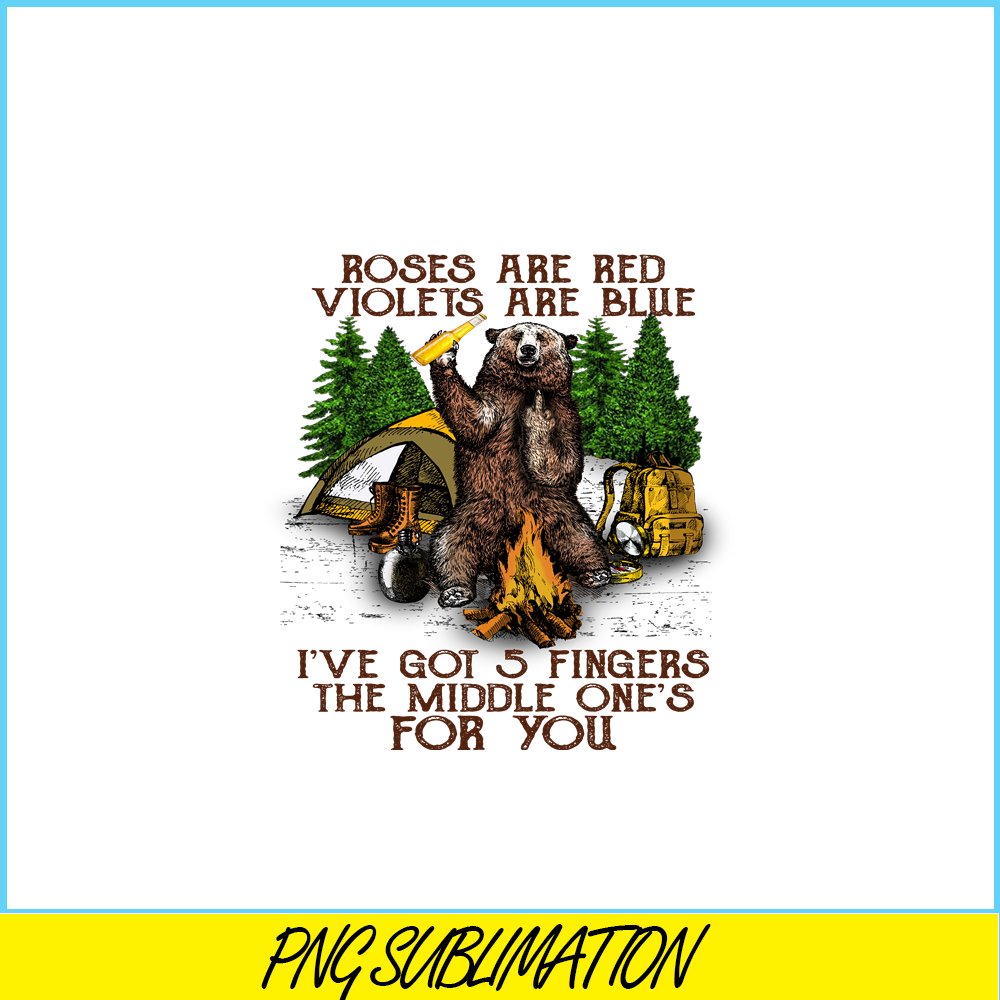 CAMP07112381-The Middle One's For You PNG Camping PNG Bear Holds A Beer PNG.png