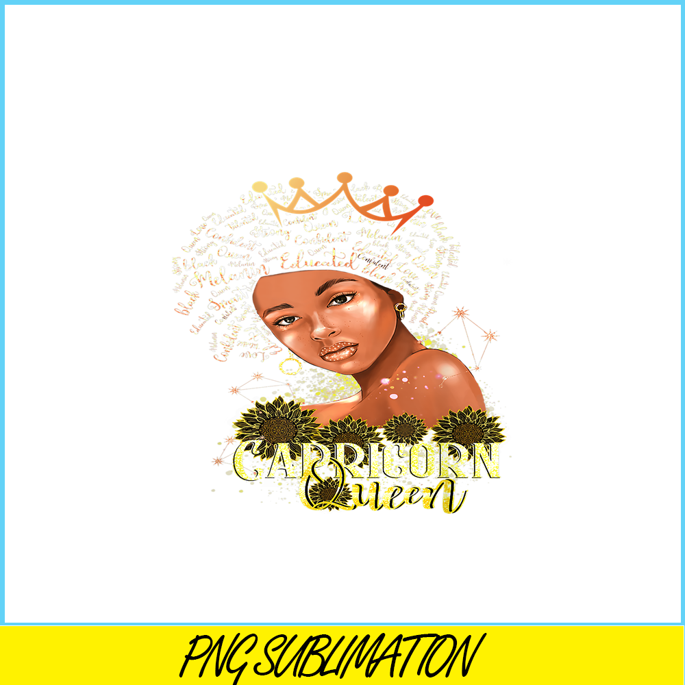 CPB28102301-Capricorn Queen PNG Strong Smart Afro Melanin PNG Gift For Black Women PNG.png