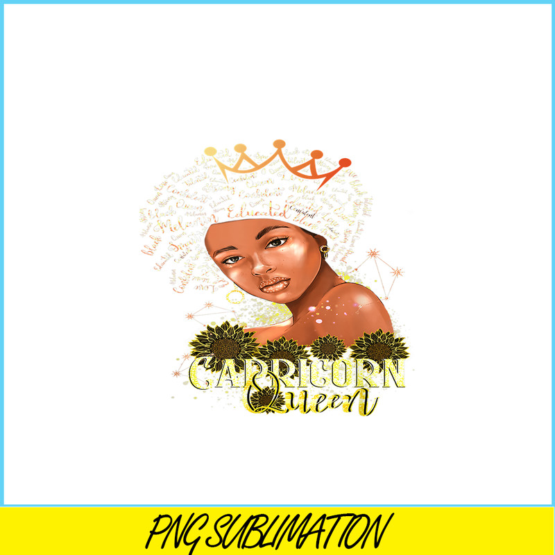CPB28102301-Capricorn Queen PNG Strong Smart Afro Melanin PNG Gift For Black Women PNG.png