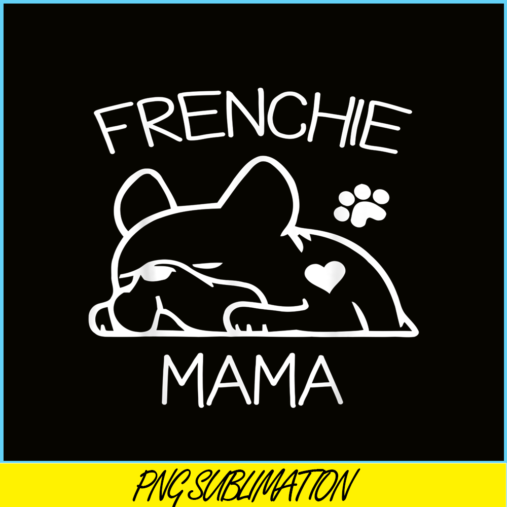 HL161023136-Frenchie Mama Sleepy Bulldog PNG, French Bulldog PNG, French Dog Artwork PNG.png
