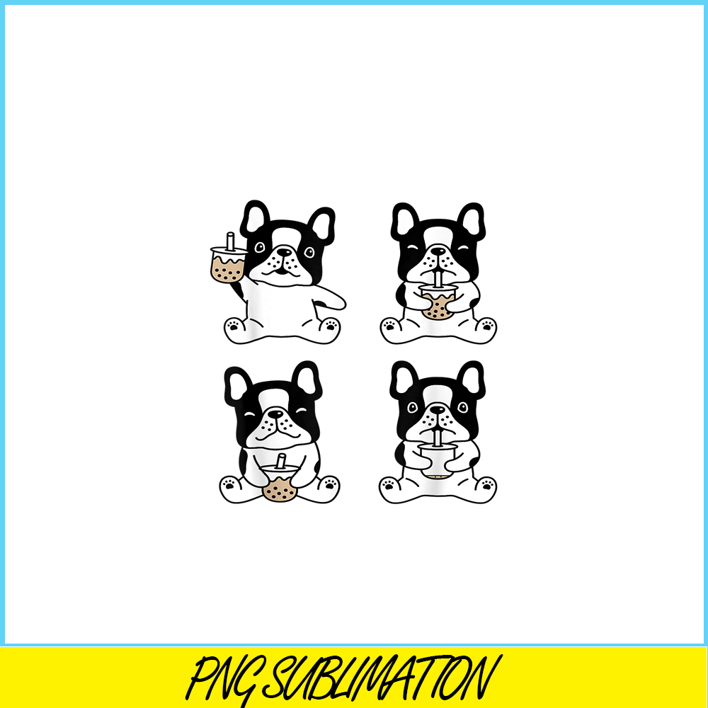 HL161023169-Kawaii French Bulldog Bubble Tea PNG, Frenchie Bulldog PNG, French Dog Artwork PNG.png