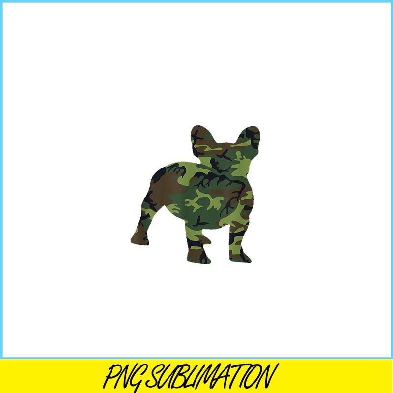 HL16102338-French Bulldog Camouflage PNG, Dog Camo Frenchie PNG, Bulldog Mascot PNG.png