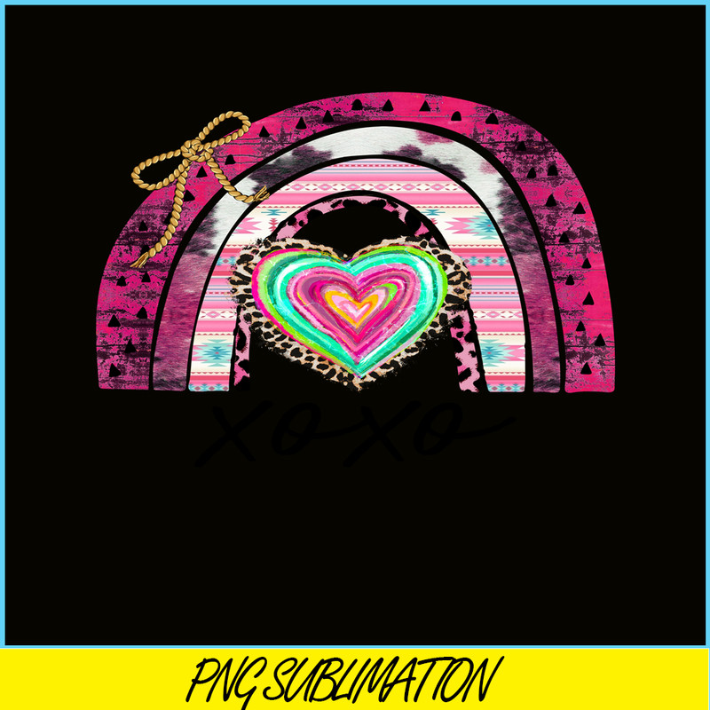VLT21102392-XOXO Rainbow PNG, Sweet Valentine PNG, Valentine Holidays PNG.png