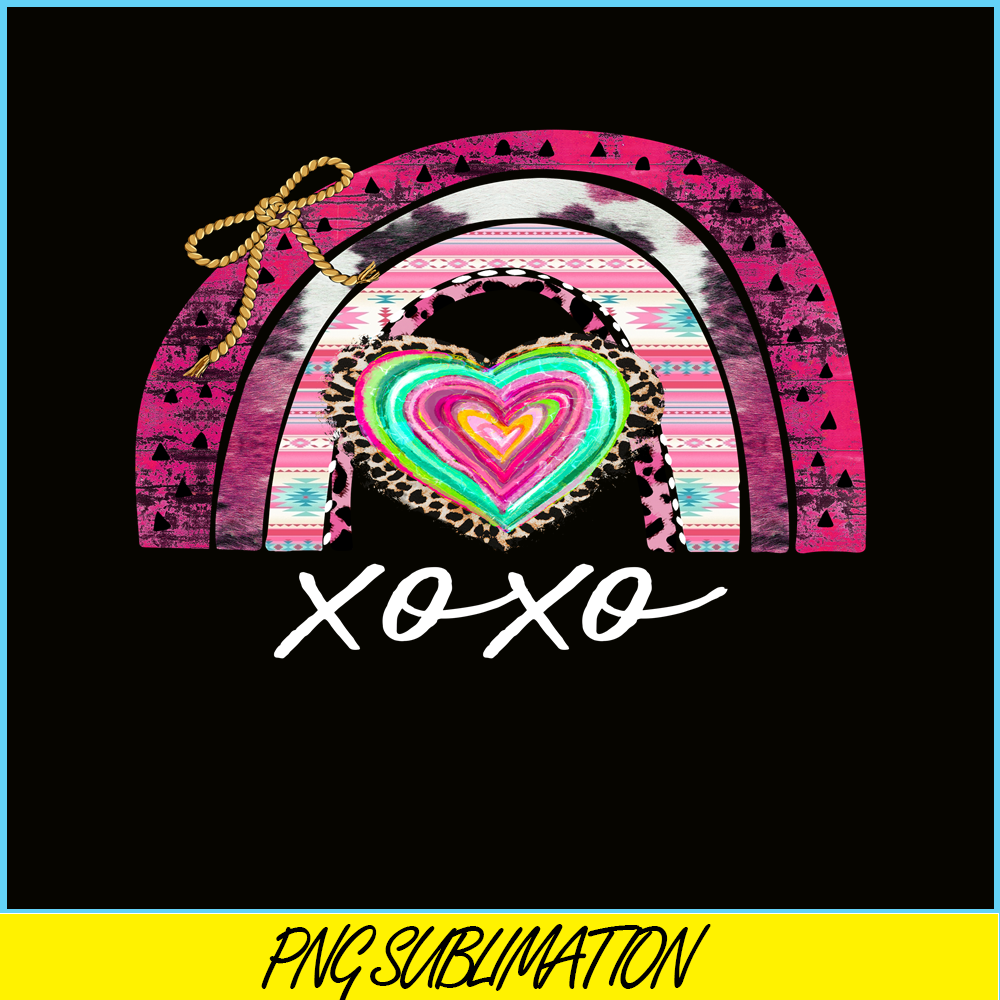 VLT21102393-Rainbow XOXO PNG, Sweet Valentine PNG, Valentine Holidays PNG.png