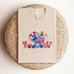 stitch valentine snack coffee shirt