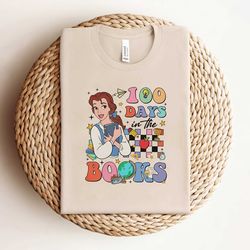 belle princess teacher 100 days of school shirt