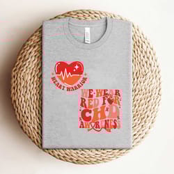 we wear red chd awareness red ribbon shirt