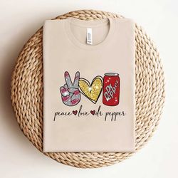 glitter peace love dr pepper soda shirt
