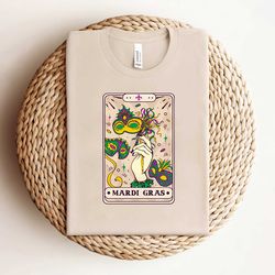 retro mardi gras tarot card shirt