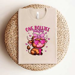 highland cow glitter heifer valentine shirt