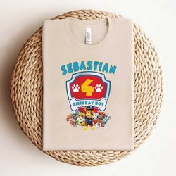paw patrol characters birthday boy shirt