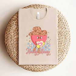 howdy honey valentines cowboy heart shirt