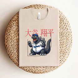 retro shohei ohtani godzilla shirt