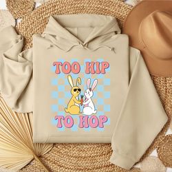 too hip to hop bunny couples easter shirt