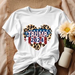 Trump 2024 For President Leopard Heart Shirt